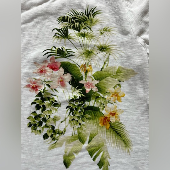 Tommy Bahama Ivory Top with Tropical Floral Design - Picture 3 of 7